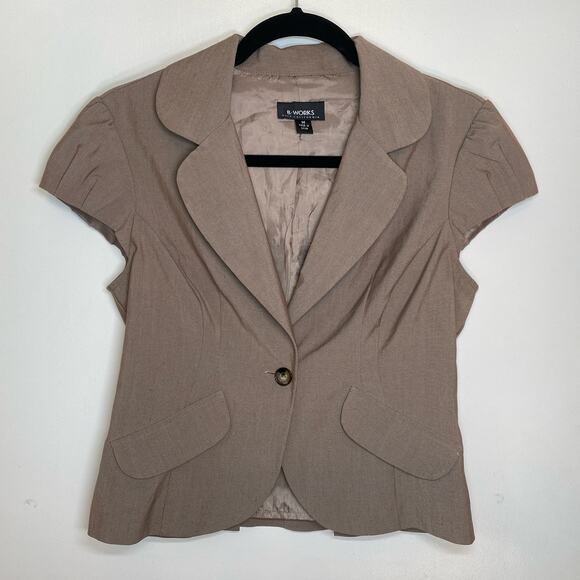 Y2K Amy Byer Office Siren Businesscore Short Sleeve Fitted cropped blazer M - Picture 1 of 12